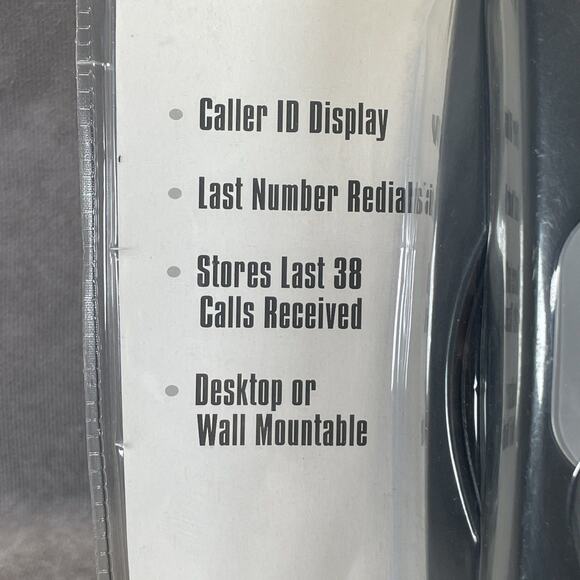 Living Solutions Corded Telephone Phone Gray/Black Caller ID LCD Mountable - Picture 3 of 8